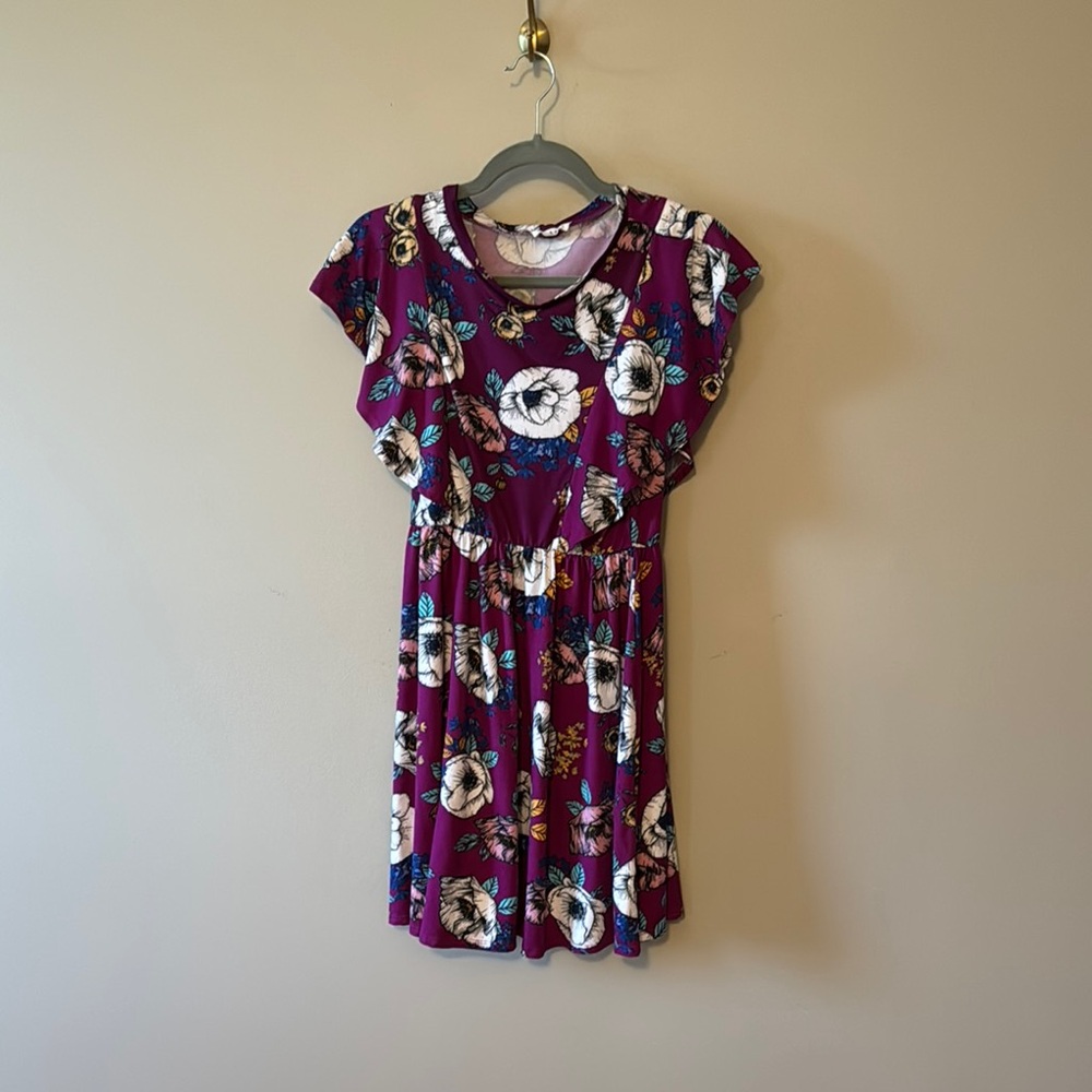 Amelia James Magenta and White Flutter Sleeve Sundress